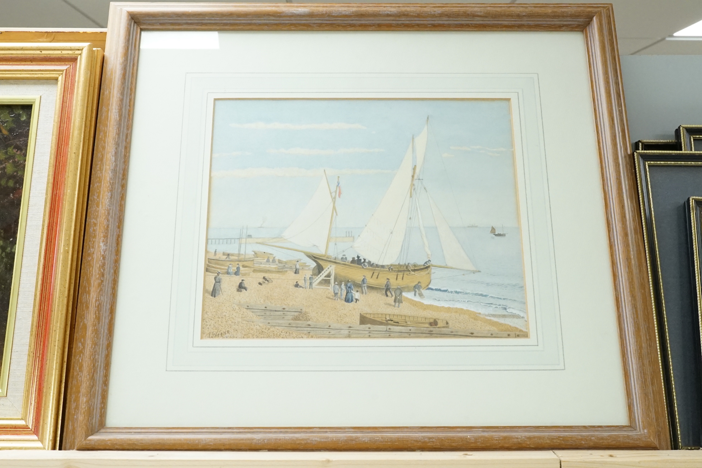 J. Weller c.1900, watercolour, 'Anymore for the Skylark', signed, 21 x 25cm